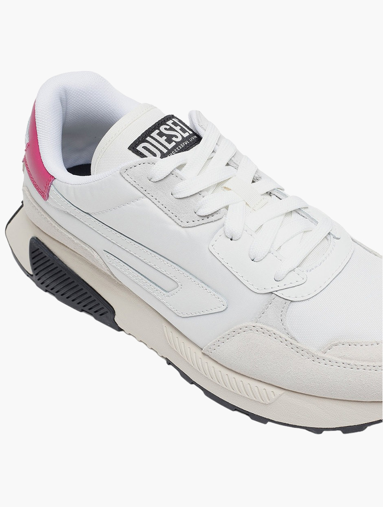 MyRunway | Shop Diesel White & Pink S-Tyche Ll Sneakers for Women